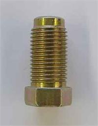 10mm x 1.0 Fine thread, male brake line nut with non-threaded lead - Long Style- SAE flare or DIN flare 