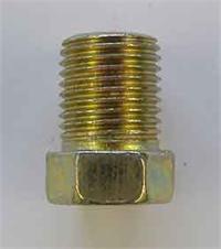 10mm x 1.0 Fine thread, male, fully threaded, steel brake line tubing nut - SAE flare 